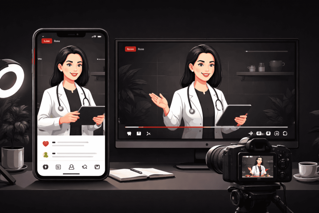 conteúdo médico Instagram YouTube adaptação