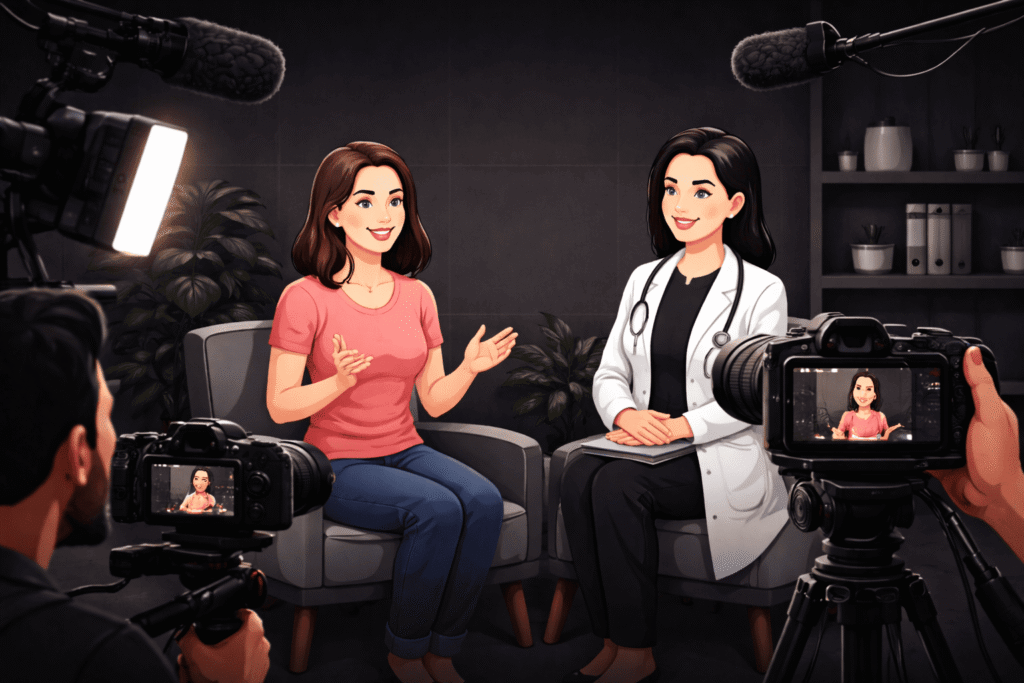 histórias de pacientes em vídeo