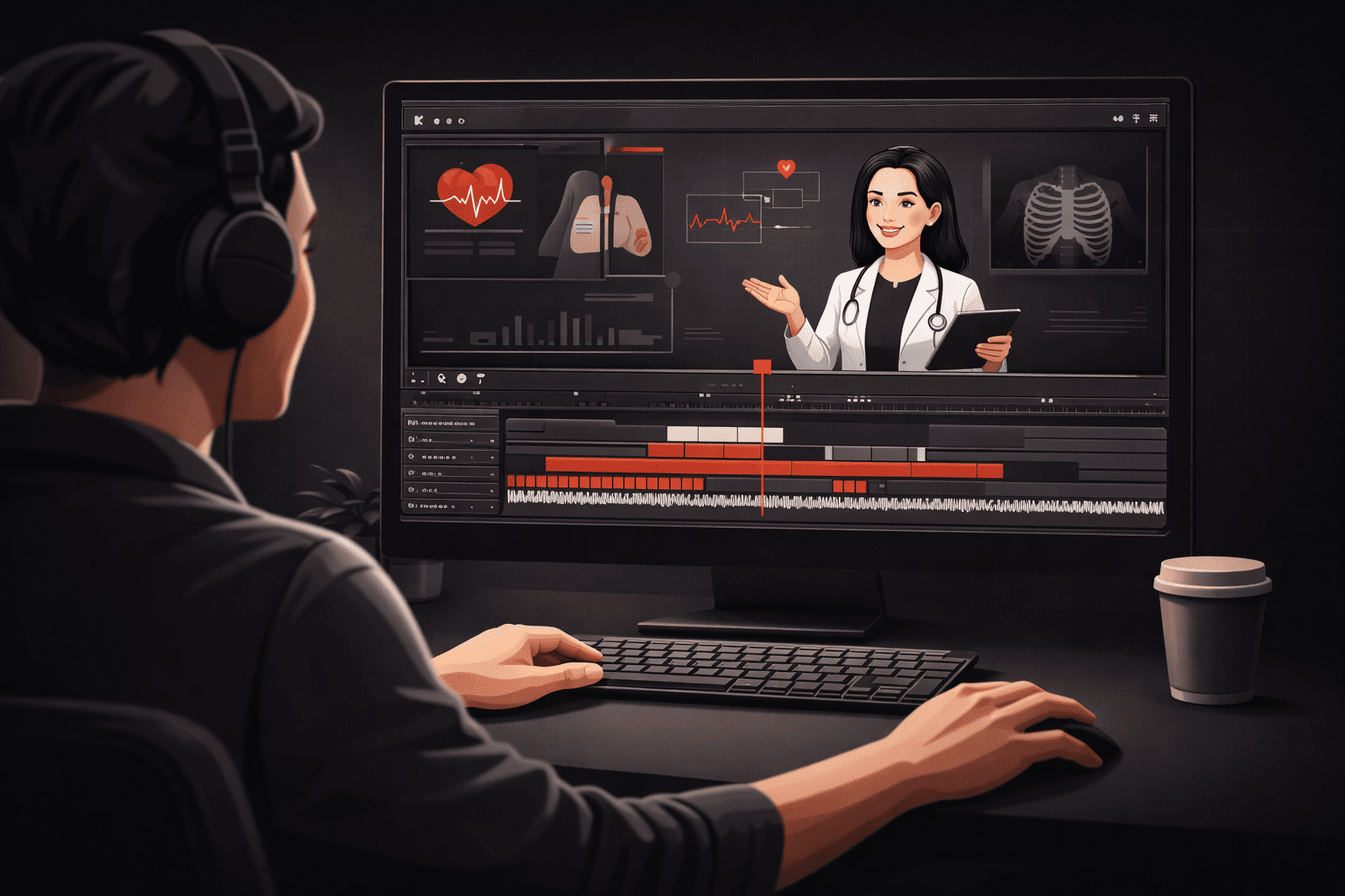 editar vídeos médicos para redes sociais