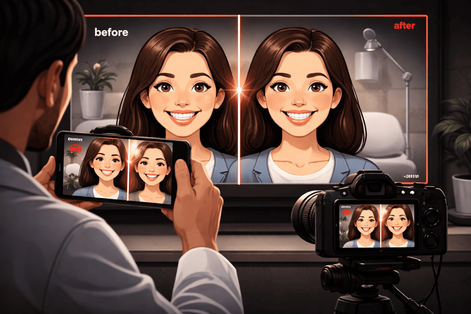 antes e depois odontologia vídeo