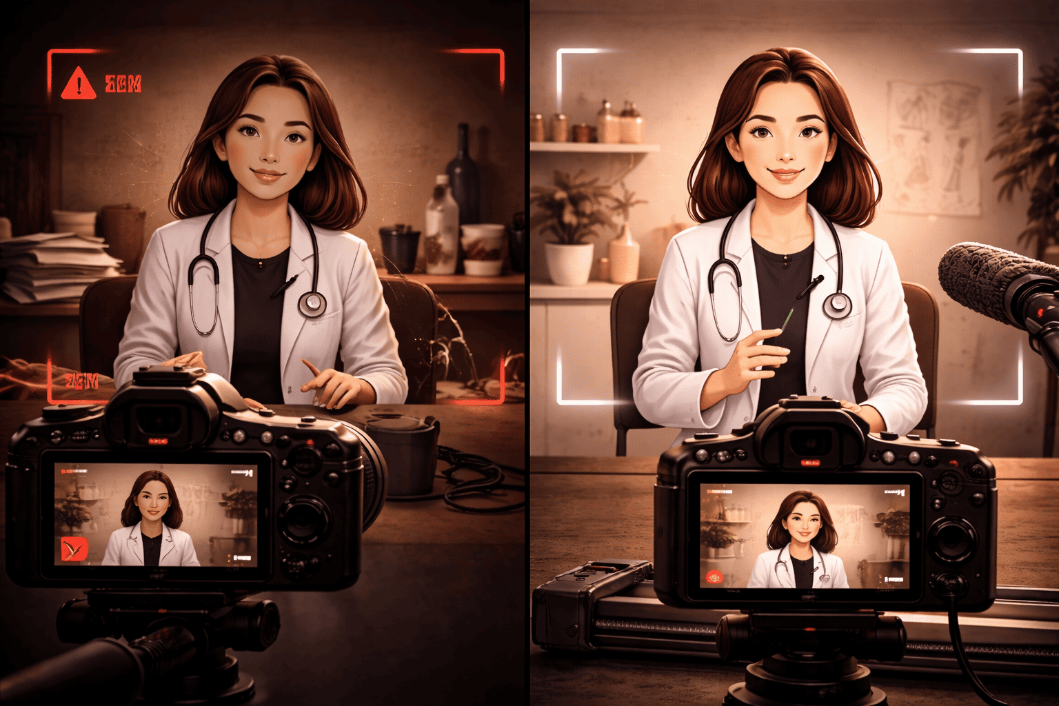 erros vídeos médicos em gravação