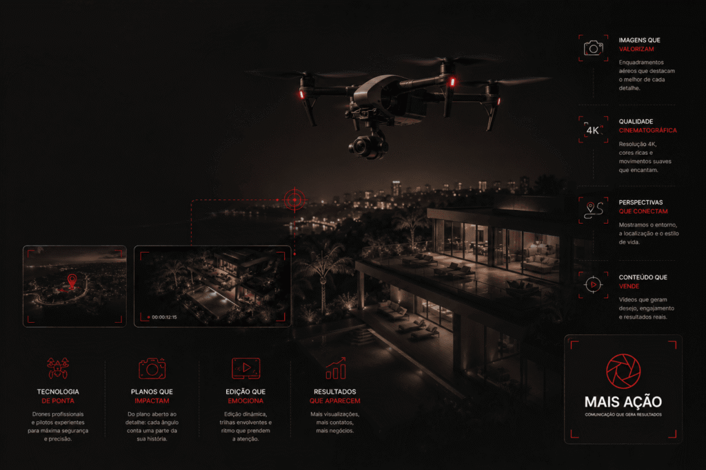 vídeos imobiliários produzidos com drones
