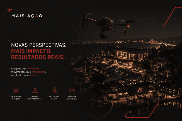 drone captando imagens cinematográficas de espaços e eventos