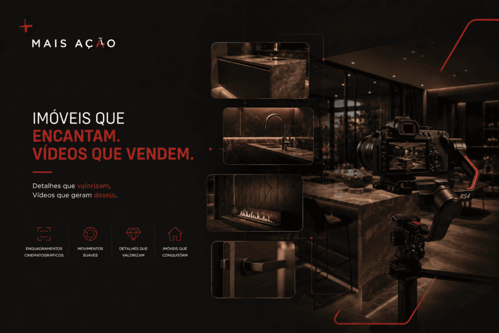 detalhes e acabamentos sofisticados em vídeo imobiliário