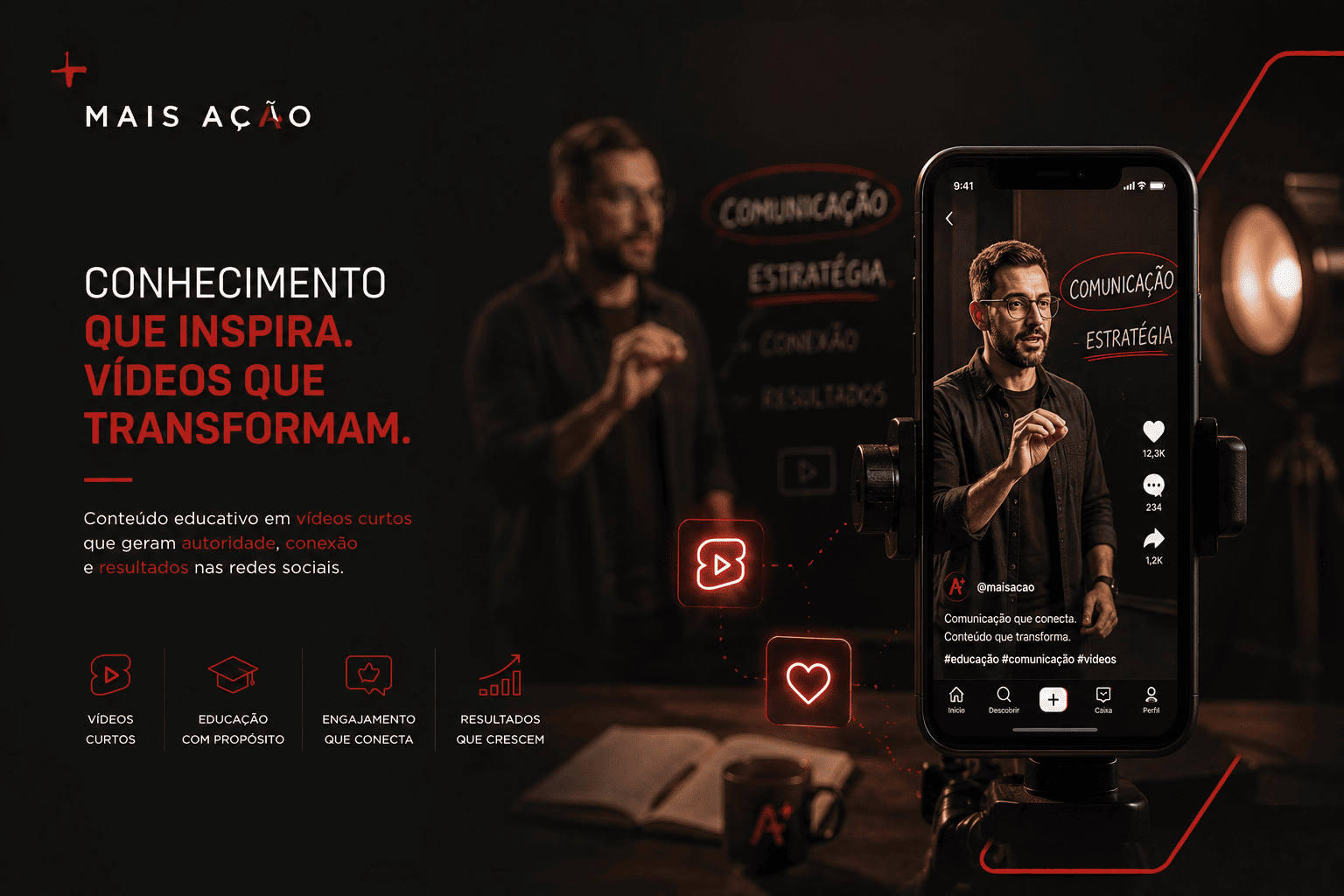 vídeos curtos para marcas educacionais nas redes sociais