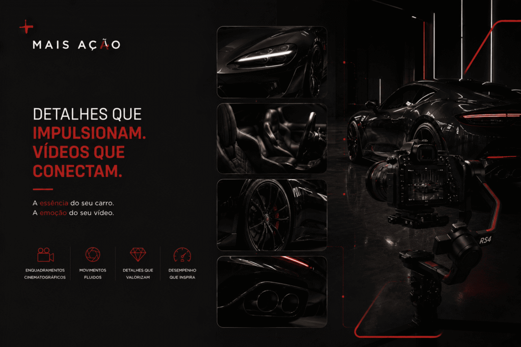 filmagem cinematográfica destacando acabamento automotivo