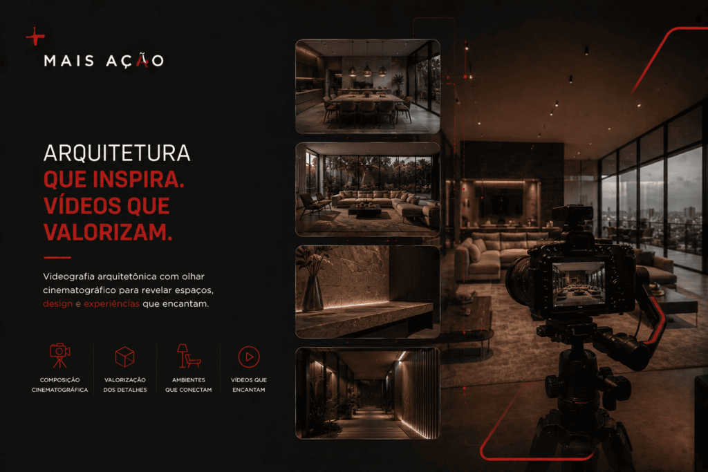 composição visual cinematográfica em vídeo de arquitetura