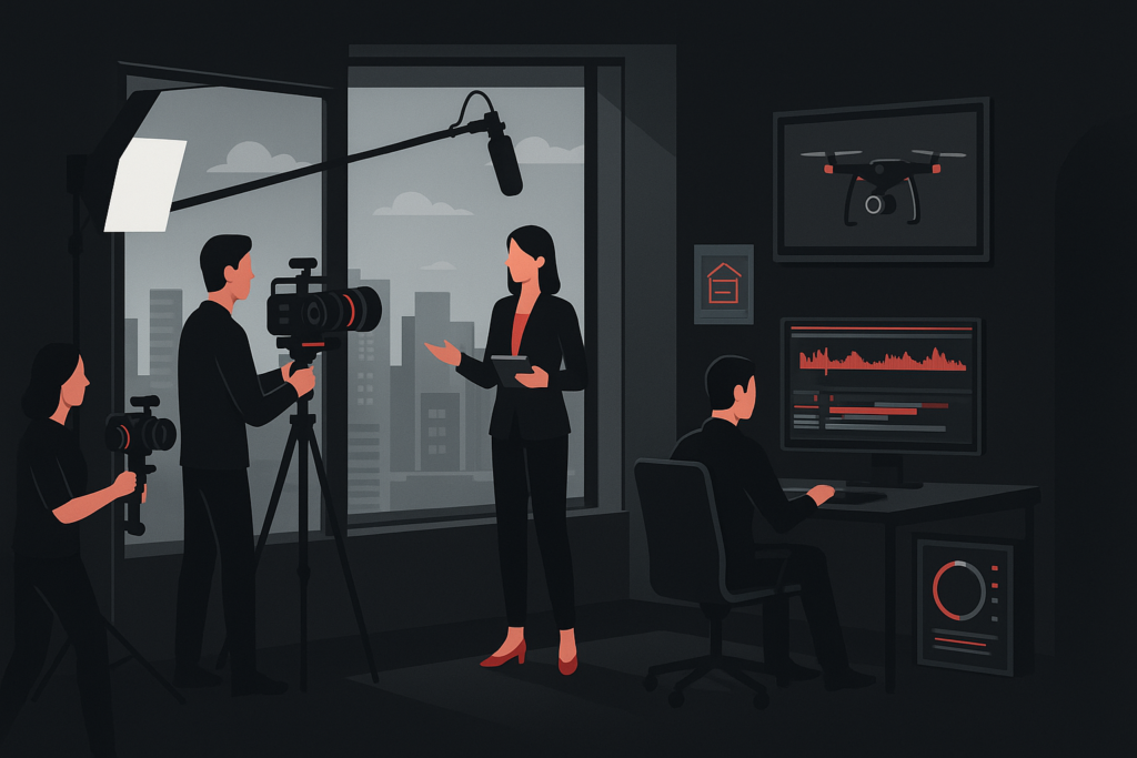 Vídeos para Imobiliárias em Brasília em cena de produção audiovisual premium