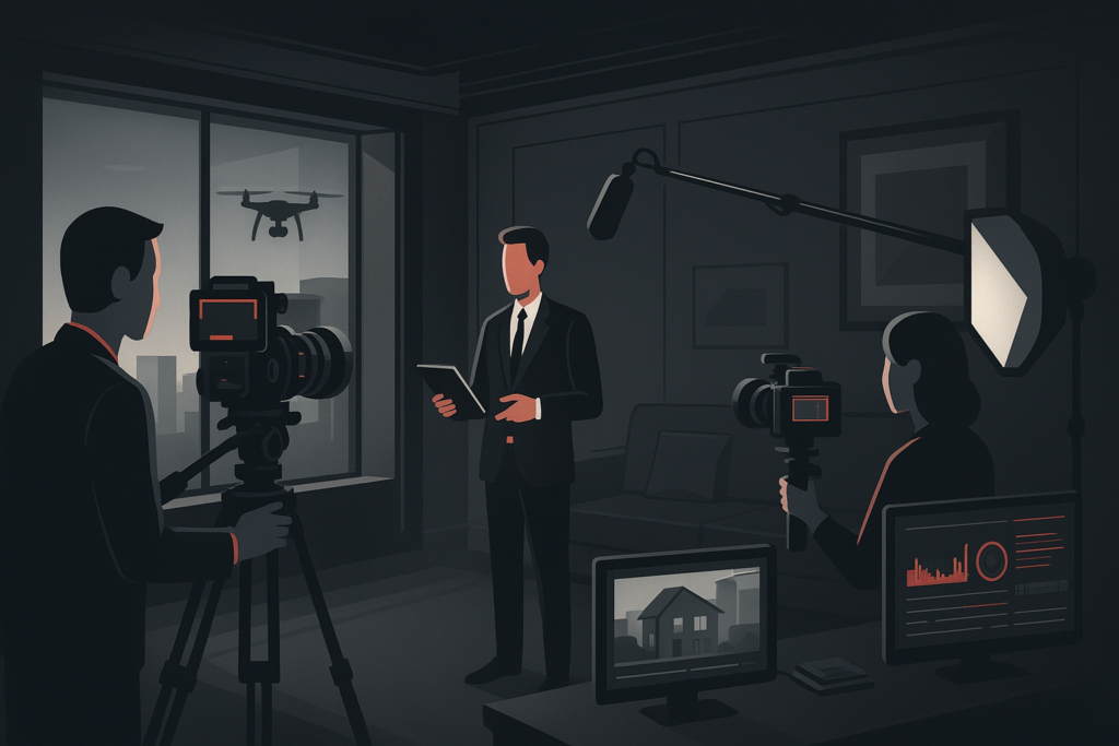 Vídeos para Imobiliárias em Goiânia em cena de produção audiovisual premium