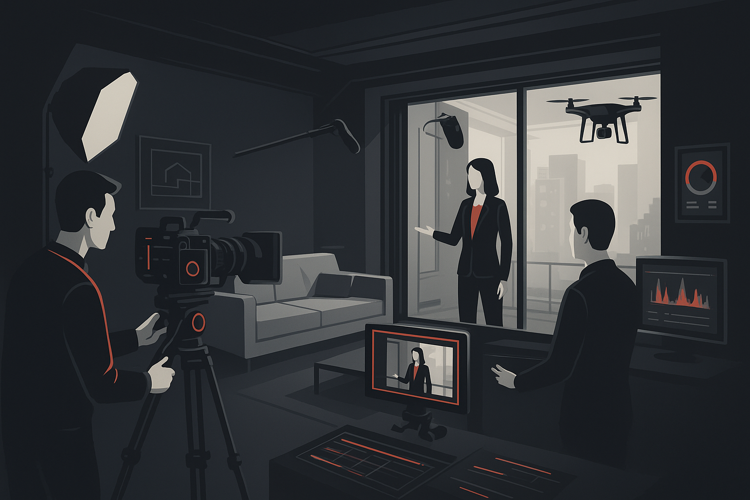 Vídeos para Imobiliárias em São Paulo em cena de produção audiovisual premium