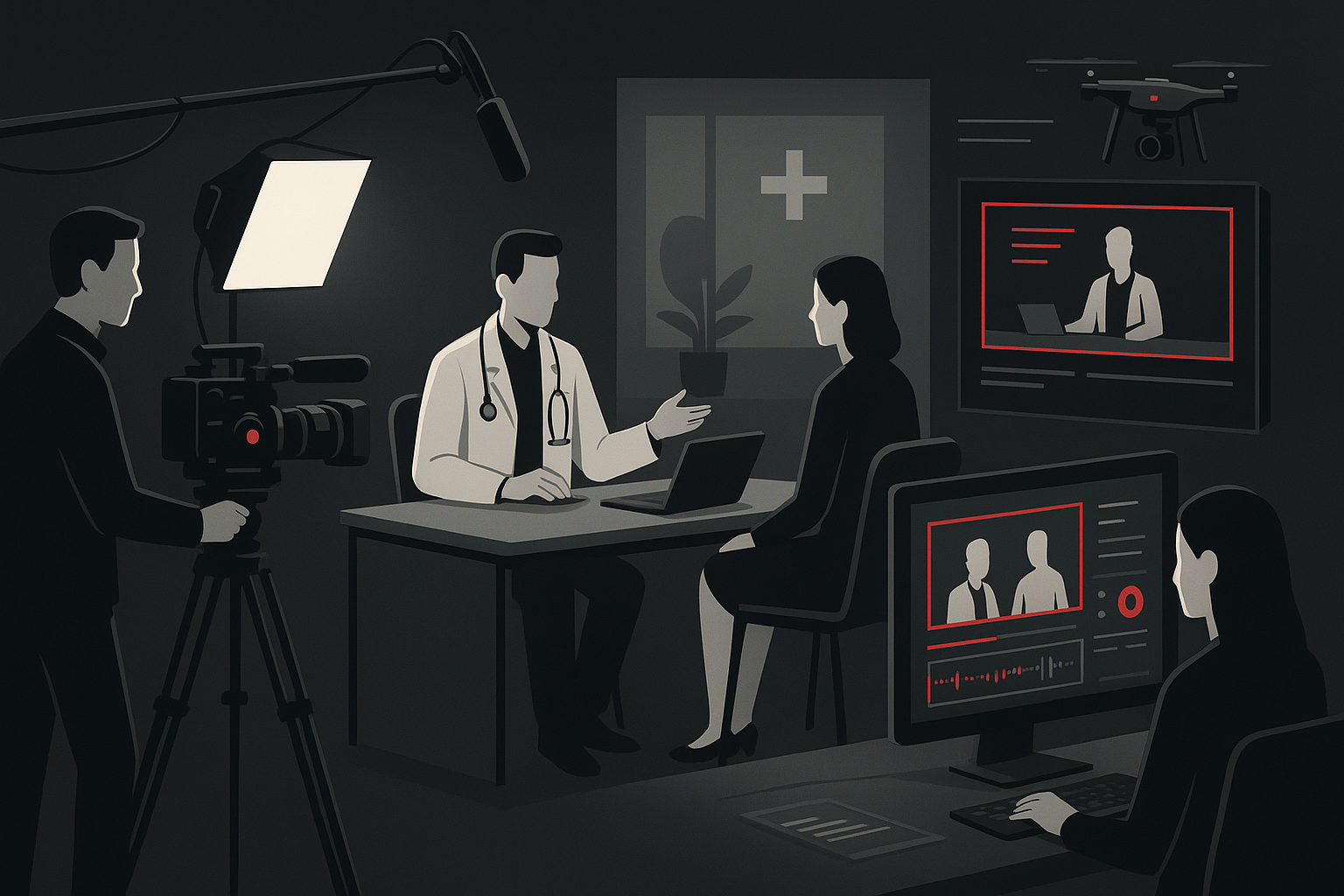 Vídeos para Médicos em Maceió em cena de produção audiovisual premium