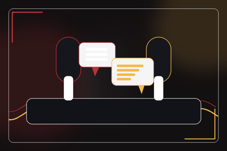 Ilustração editorial sobre podcast profissional para marcas, posicionamento e relacionamento